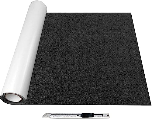 SZMMG Feltro Adesivo Rotolo 40x200cm,Feltrini Per Mobili Spessore 2 mm, DIY Autoadesivi Mobili Pad per Tavolo Divano Antiscivolo Riduzione del Rumore(Nero)