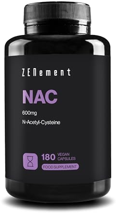NAC N-Acetilcisteina 600 mg - 180 Capsule Vegane | Scorta per 6 Mesi | Alta Purezza e Biodisponibilità | Senza Additivi | Vegano | Zenement