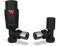 UK Radiators Thermostatic Radiator Valve (TRV) 15mm Angled Lockshield Valve in Deep Matt Black Colour - Energy Saving 1/2 x 15mm Brass Angled Radiator Valve