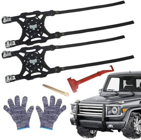 Schneeketten, Autoreifenketten, rutschfeste Schneeketten, tragbar, universell, wiederverwendbar, Anti-Schneeketten für Pickup, SUVs, Autos, LKWs Caits