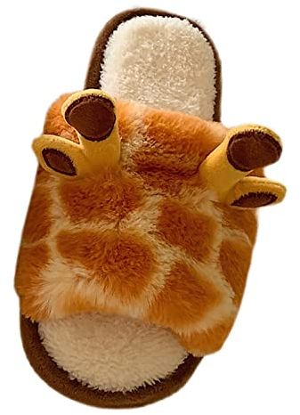 Modaworld Donna Giraffa Pantofole Donna Invernali Calde Ciabatte Invernali con Pelo Morbide Ciabatte Casa Pantofole Punta aperta