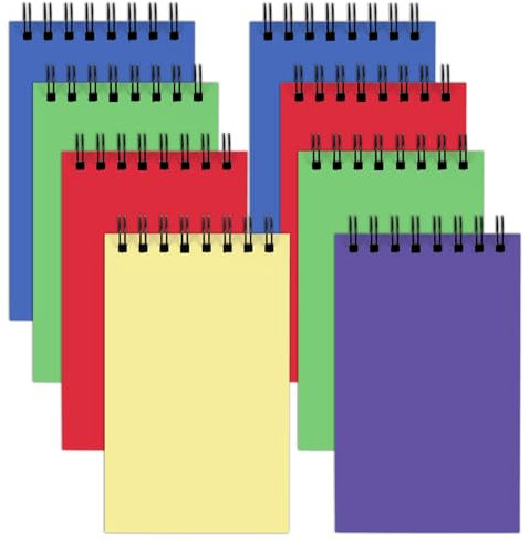 Utron 8Pcs Spiral Notebook, 3x5 Double Loop Pocket Notebook, Office Style Mini Notebooks, Pocket Small Notepad, Small Notebooks, Small Spiral Notebook for Home School Office Travel Accessories