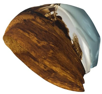 Zug und Eisenbahn Beanie Strickmütze für Herren und Damen, bedruckt, warm, bequem, atmungsaktiv, weiche Beanie für Outdoor, Schwarz, Schwarz , One size