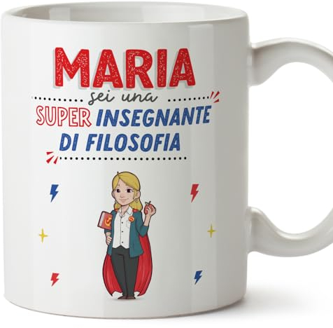 Mugffins Tassen Personalisierten für PHILOSOPHIELEHRERIN Frau - Auf Italienisch - Sei Super! - 11 oz / 330 ml - Individuell Anpassbar Geschenk Mitarbeiter