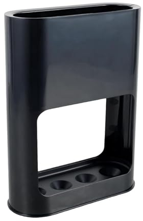 Ataoyus Porta ombrello in plastica, vassoio di recupero rimovibile, porta ombrello, design nero, bianco, porta ombrello, design esterno, 22 x 9 x 28 cm, organizer 4 ombrelli, cavalletto in corridoi,