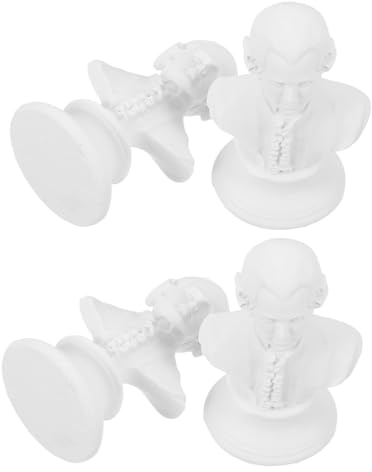 RORPOIR 4 Stück Mozart-Ornamente Römische Büstenstatue Berühmte Komponistenstatuen Griechische Büstenstatue Beethoven Büste Statue Statuen Berühmter Komponisten Replik 7c Musik Harz Weiß