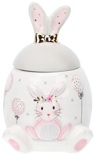 MAGICLULU Keramik-Hasen-Keksdose Kaninchen-Bonbonniere 3D-Osterhasen-Förmige Teedose Porzellan-Gewürztopf Gewürzdose Keramik-Hasenfigur Für Snacks Frühling