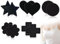 ZoeTekway 40 pièces de Cache-tétons Sexy, Cache-tétons en Satin, Autocollants Autocollants pour tétons, Autocollants pour Cache-tétons, draps jetables, Patchs pour tétons, pour Femme (Noir, 5 Formes)