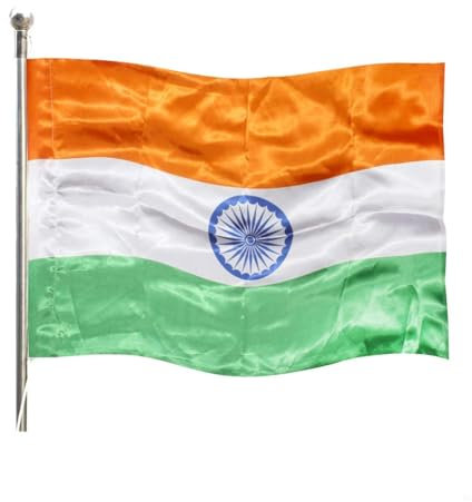 Indian National Flag India National Flag Made of Satin Cloth Bright Colors Cloth Size 27X42 Medium Size Indian Country Nation Banner Indoor Outdoor Banner