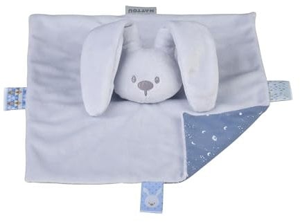 Nattou Comforter Doudou Rabbit LAPIDOU, 27 cm, Lapidou Pastel Blue
