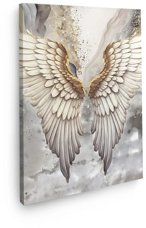 Engelsflügel Flügel Wandbild Leinwandbild abstrakt Kunstdruck XL Wanddeko Engel Größe 60x90x4cm
