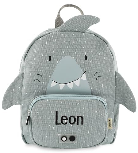 upstitch studio Trixie Kinderrucksack mit Namen personalisiert bestickt (Hai, Rucksack GROß/BIG)