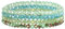 Damen Kristall Perlen Armband,Mehrschichtiges Steine Armband,Damen Kristall Perlen Armband,Paar/Freundschafts/Partner Armbänder (Grün 2)