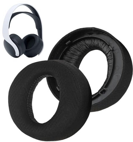 1 Par Almohadillas de Repuesto para Sony Playstation 5 Pulse PS5 3D Auriculares, Cuero de Proteína Suave, Espuma Transpirable, Aislan el Ruido y Mejoran la Comodidad de Uso - Malla Negra