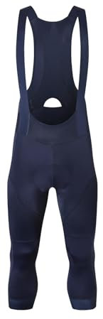 YKYWBIKE Fahrrad-Lätzchen für Herren, 3/4-Fahrrad-Trägerhose, 4D-gepolsterte Fahrradhose für Herren, atmungsaktiv, Mountainbike, 3/4-Hose für Herren, Dunkelblau, Groß