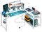 COMHOMA L Shaped Gaming Desk 130x80CM with Power Outlets Corner Computer Desk with Shelves Headphone Hook PC Table Workstation for Home Office Bedroom (White, 130CM)