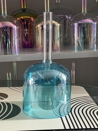 Cosmic Bol chantant en cristal de quartz avec poignée transparente et chakra de la gorge 15,2 cm