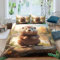 Tier Biber Bettwäsche Set - Bettbezug Und 2 Kissenbezug,Weich Mikrofaser,3D Gedruckte Dreiteiliger 135X200 cm Bettbezüge Für Erwachsene Teenager Kinder - Hypoallergene Tagesdecke -629969569