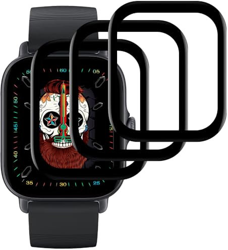 Beukei Pellicola Protettiva per Amazfit GTS 3/ GTS 4, 3 Pezzi Protezione Schermo[Sensibile al Tatto][Ultra HD][Senza Bolle][Anti-Graffio][Alta Trasparente] Screen Protector