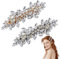 JEYORZY Lot de 2 inces à cheveux de mariage, barrettes à cheveux en strass, des fleurs Pinces à cheveux, coiffe de mariage, pince à cheveux, pour mariée et demoiselle d'honneur, Accessoires de cheveux