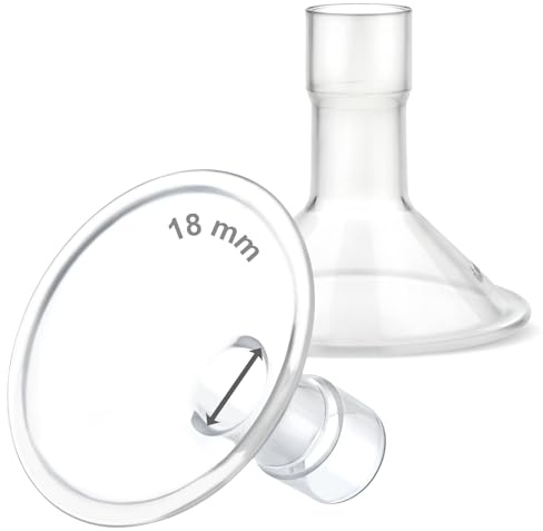 Maymom MyFit 18 mm Small Shields, Compatible with Medela Breast Pump Parts- PersonalFit, Freestyle, Harmony, Maxi, Flex Connector, Connect to Widemouth/Narrow Connector, 2pcs