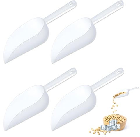 4 Unidades de Pala de Hielo de Plástico Transparente, Pala Hielo PláStico De Cocina Multifuncional, para Hielo, Café, Dulces, Harina, Palomitas Maíz, Papas Fritas, Bocadillos, Postres, Especias