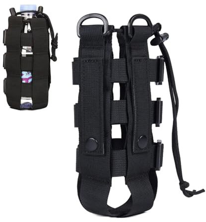 Porte Bouteille Molle en Nylon Réglable,Porte-bidon Tactique Militaire,Poche de Bouteille d'eau Tactique Ajustable,Portable,Diamètre 6-10CM,Porte-Bouteille d'eau pour Voyage,Alpinisme,Pêche,Cyclisme