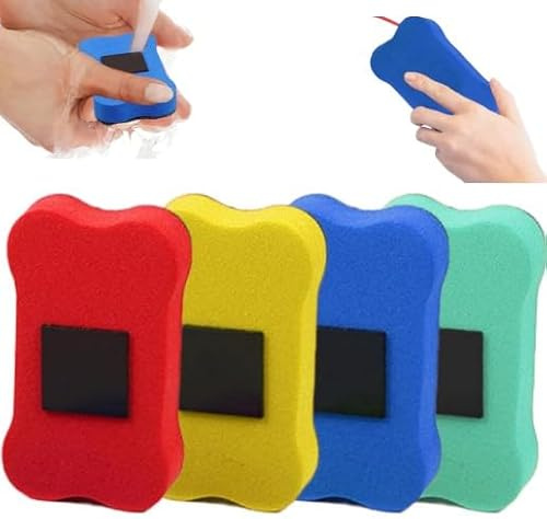 COZERI Whiteboard-Radierer, magnetisch, Whiteboard-Pinsel mit abwischbarem Filzstift, Radiergummi für Marker, Schiefer, für Büro, Schule, Haus, 4 Stück