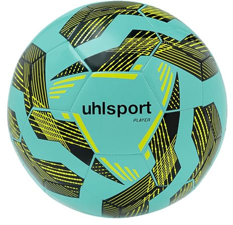 uhlsport Player Football Jeunes et Adultes, Vert/Noir/Fluo Jaune, 5