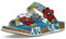 Laura Vita Damen Pantolette floral Gemustert Blumen mit Perlen Nieten Brcyano 16, Größe:39 EU, Farbe:Türkis