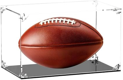 Football Cases for Signed, Dustproof Display Case Clear Display Box, 35/22.7/5.8 cm Football Displays for Home, Thanksgiving, Halloween, Christmas, New Year, Acrylic
