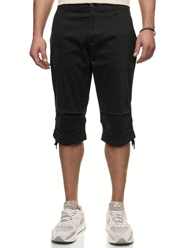 Indicode Herren INSelion 3/4 Shorts | Herrenshorts Dreiviertel aus Baumwolle Black, XL