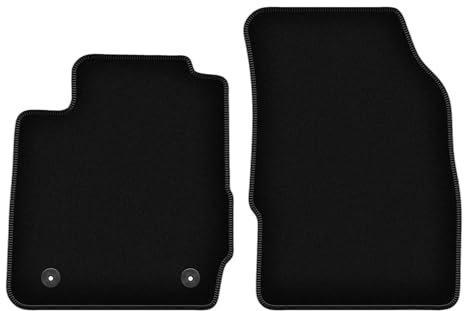 Wielganizator Velours Vorne Fußmatten passend für Ford Fiesta MK7 (2011-2017) | Qualität: Basic - Genaue Passform, rutschfeste Untregrund 2-teilig - Schwarz
