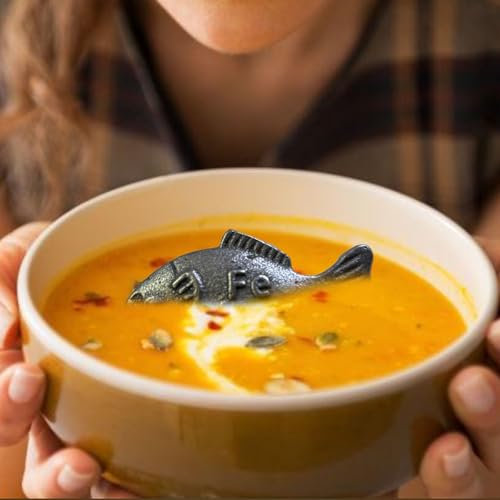 Cast Iron Fish Figurine for Iron Deficiency | Nautical Animal Decor & Dietary Supplement | Prenatal Nutrition Support | Infused Cooking Aid | Reusable Home & Kitchen Accent (1)