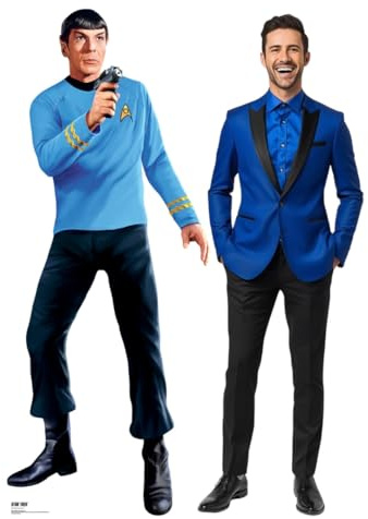 Star Cutouts – SC4814 – Star Trek Spock with Phaser Lifesize Cardboard Cutout 183cm – Leonard Nimoy – Iconic Star Trek Gift & Display