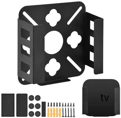 Wandhalterung Halterung für M.a.c Mini M4/M4 Pro, A.pple M.ac Mini Untertischhalterung aus Kohlenstoffstahl, Metallhalterung Kompatibel mit M.ac & A.pple TV 4K/HD, Wand & Untertischständer