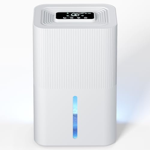Dehumidifiers for Home,2700ML Dehumidifier for Bedroom Quiet & Touch Control Dehumidifier for Bathroom,10-Hour Timer,Auto Shut-Off & 7 Colorful LED Dehumidifiers for Wardrobe,Closet, RV（860ML/24H）