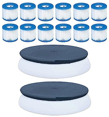 CXCDSS Depuradora Piscina, Cartucho de Filtro for Piscinas, (Paquete 12) con Cubierta Piscina 10` 2