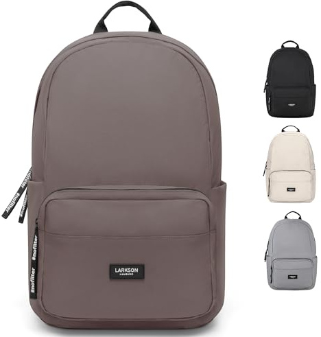 LARKSON Schulrucksack Mädchen & Jungen Teenager Braun - No 3 - Rucksack Damen & Herren für Schule - 16 Laptopfach - Aus robustem Polyester - Wasserabweisend