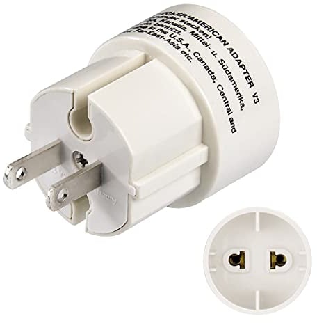 Hama Reisestecker USA Typ A (Adapter für Amerika, Japan, Kanada, Brasilien, Thailand, geeignet für Geräte mit Euro- oder Konturenstecker)