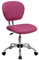 Flash Furniture Drehstuhl mit mittlerer Rückenlehne und verchromtem Fuß, Metall, Rosa, 58,42 x 55,88 x 25,4 cm