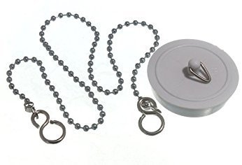 BASIN PLUG WHITE 44MM 1 3/4 INCH WITH 450MM CHAIN