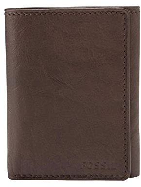 Fossil Herren Leder Trifold Geldbörse, Ingram Brown, Einheitsgröße
