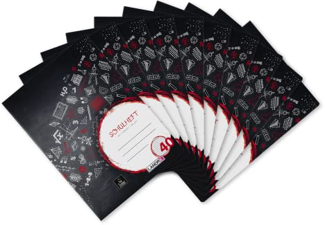 Landré Schulheft A4, 16 Blatt, Lineatur 40, kariert mit Rahmen, gelocht, 10 Stück