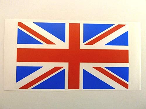 Pack of 4 Union Jack Flag Window Stickers, Great Britain, British Labels, 'Inside Fix Outside View'