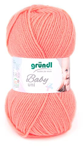 Gründl Baby uni, Babywolle,50g/150m, 70 % Polyamid / 30 % Polyacryl,weich und Pflegeleicht, Fb. 0 apricot