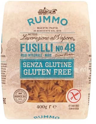 Rummo Gluten Free Fusilli Pasta No.48, 400 g | Authentic Italian Artisan Pasta, Perfect Sauce Retention, Organic Ingredients, Versatile for Baking, Boiling & Salads