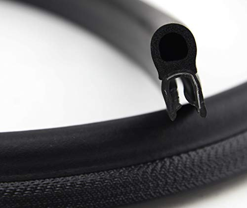SMI-Dichtungsprofil DO8 für 4-7mm PVC mit Stahleinlage/EPDM Moosgummi selbstklemmend ohne Kleber - Kantenschutz mit Dichtung oben, Kantenschutzdichtprofil für Auto, Kofferraum (1 m)