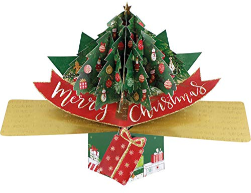 Pop-Up Card XPOP049 3D Karte Motiv Christbaum/Weihnachtsbaum, mehrfarbig