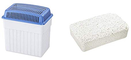 Wenko 5410120500 Feuchtigkeitskiller 2 kg, Luftentfeuchter, 23 x 24 x 15.5 cm, grau & 5410232500 Feuchtigkeitskiller 2 x 2 kg Nachfüllpack, Luftentfeuchter, 20.5 x 7 x 12.5 cm, weiß